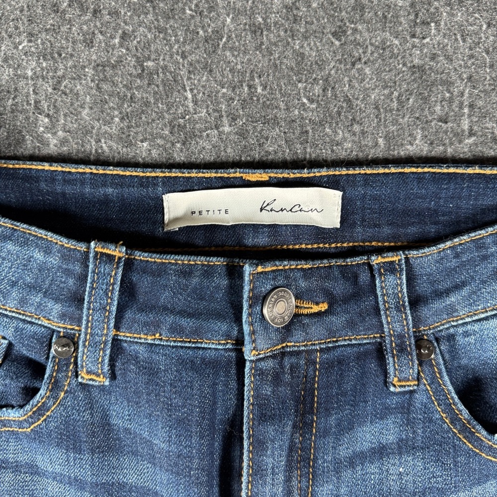 KanCan Petite Flare Jeans Medium Wash High Rise Denim KC6102LOH-PT Size 7/27 - Picture 3 of 11